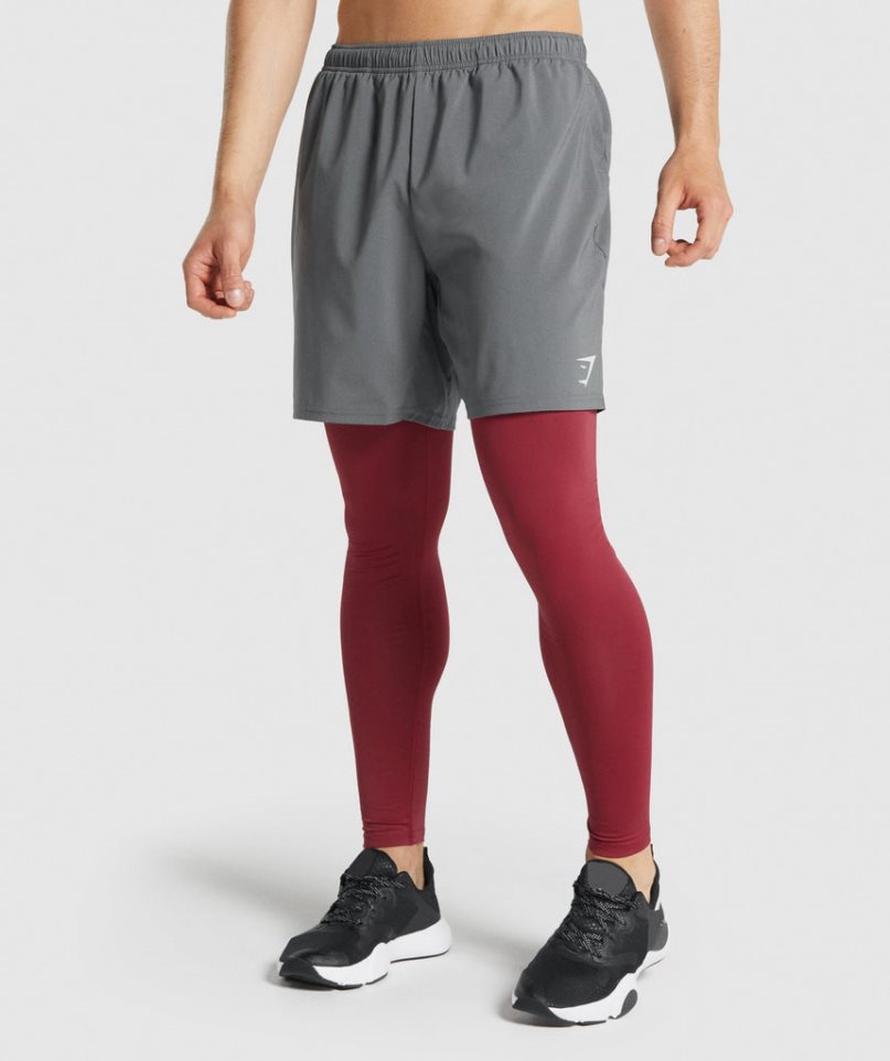 Men's Gymshark Element Baselayer Leggings Burgundy | CA A61570